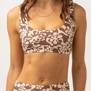 Rhythm Drifter Floral Crop Top and Hi Cut Bottoms Bikini Set